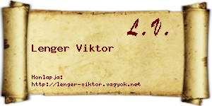 Lenger Viktor névjegykártya